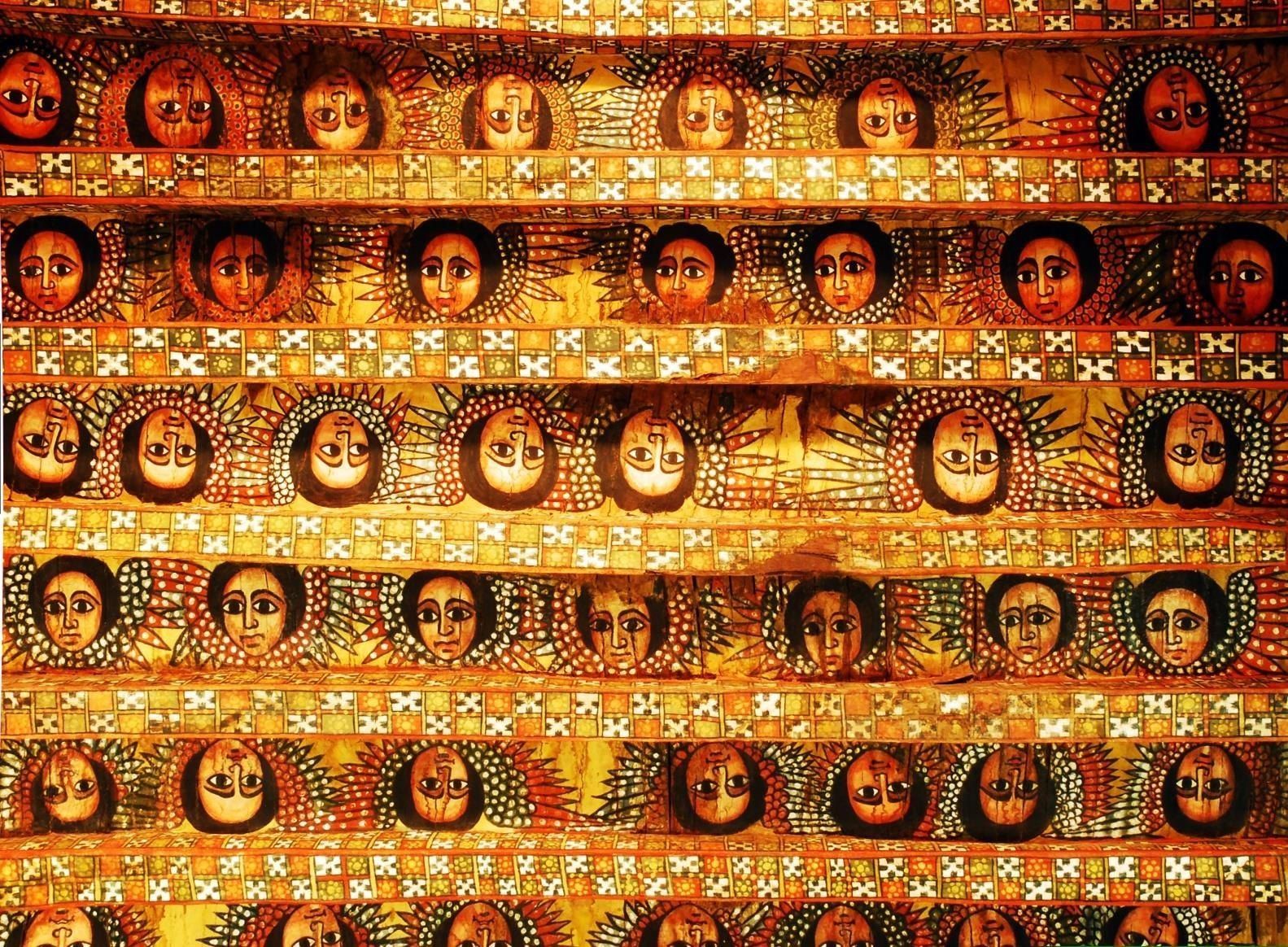 Angel ceiling of Debre Berhan Selassie church, Gondar