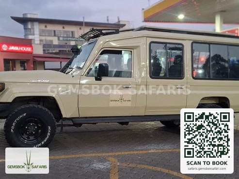 Gemsbok Safaris branded tourist vehicle