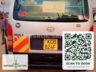 Gemsbok Safaris Hiace van, registered tourist vehicle