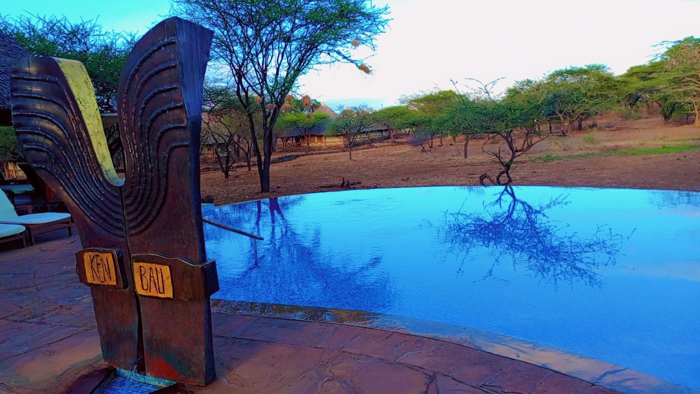 Swimming pool overlooking the Tsavo bush