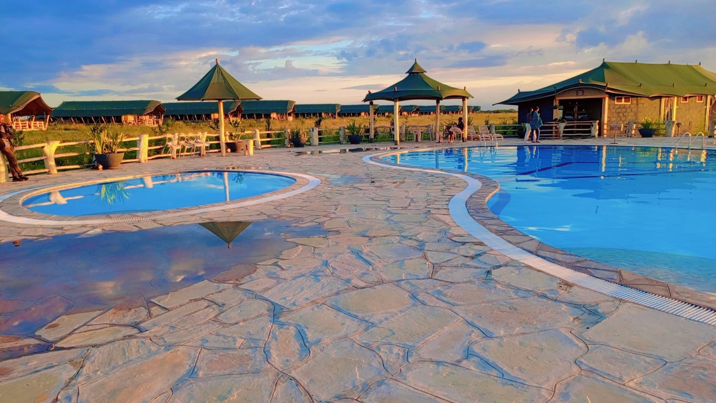 Pool deck overlooking the plains